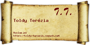 Toldy Terézia névjegykártya
