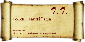 Toldy Terézia névjegykártya